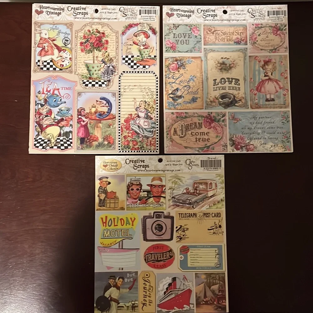 Crafty Secrets Heartwarming Vintage Creative Scraps, bundle of 28 - Picture 5 of 7